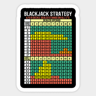 Blackjack Strategy Card I Card Deck I Casino  graphic Sticker